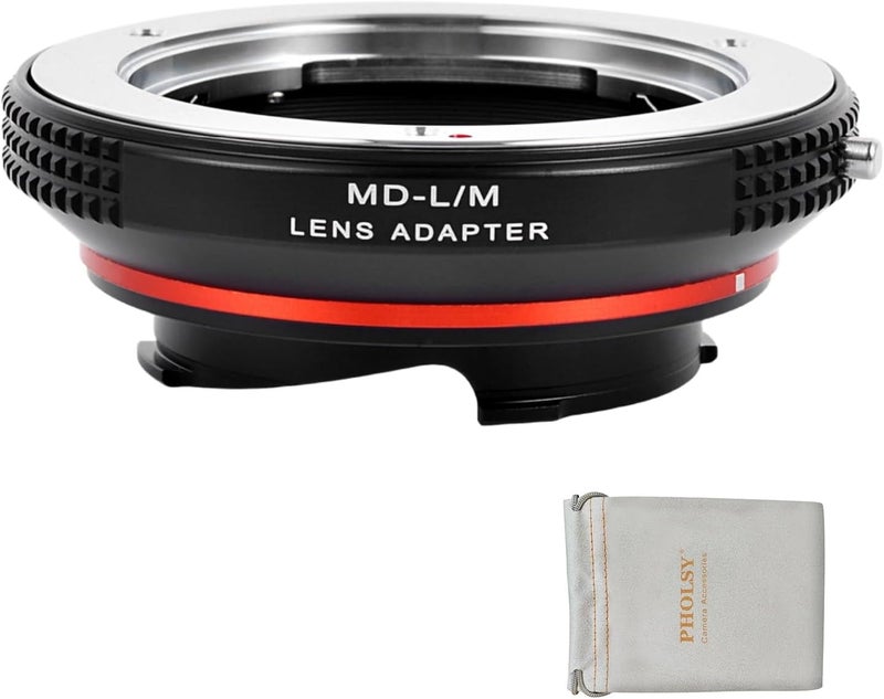 PHOLSY Lens Mount Adapter with 6-Bit Coding Compatible with Minolta MD (MC SR) Lens to Leica M Mount Camera Body MD to Leica M - Image 1